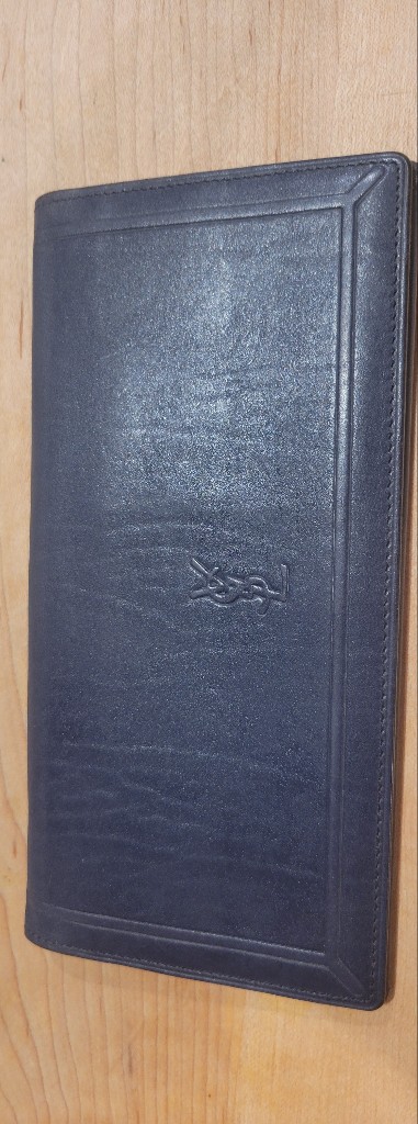 Yves Saint Laurent (Ysl) Embossed Leather Wallet In Dark Navy